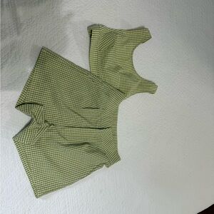 Green Gingham Two-Piece Set